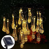Solar Water Drop String Lights Outdoor